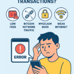 Delay in Your Bitcoin Transaction? Here’s What You Need to Know 6 Illustration of a user analyzing Mycelium wallet errors and broadcasting failures with technical Bitcoin elements