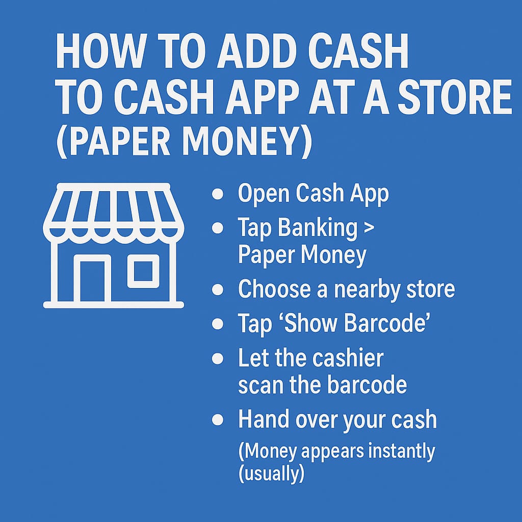 Smart Way to Add Money to Cash App & Card in 2025 – iPhone, Android, Store Guide (USA) 2 How to add cash to Cash App at a store using a barcode in 2025